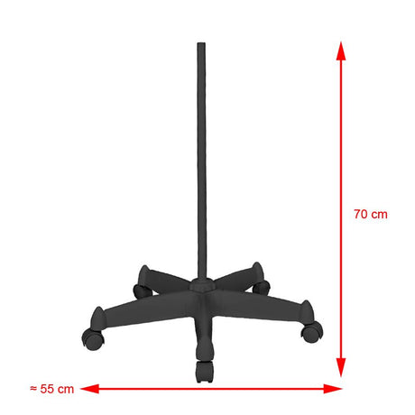 Glow Moonlight 8013/6 5D LED Magnifying Lamp Black With Tripod - dimensions and measurements shown