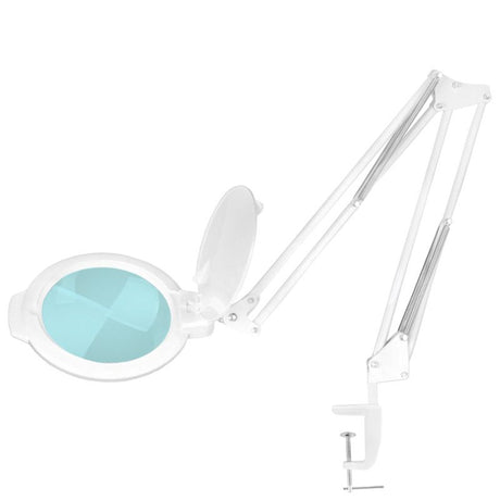 Glow Moonlight 8013 6″ LED Magnifying Desk Lamp White - main unit with included components on a white background