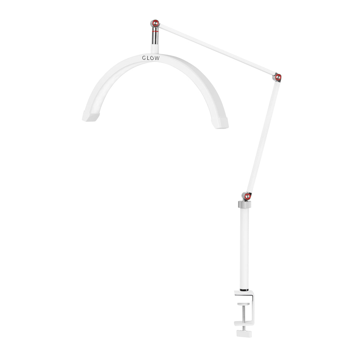 Glow MX3 20W LED Treatment Desk Lamp White - LED treatment lamp with adjustable light arms on a white background