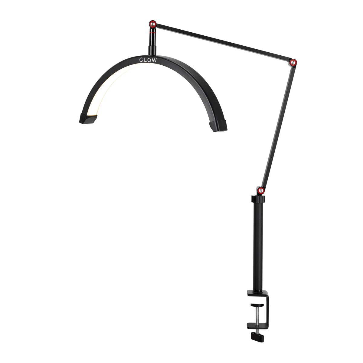 Glow MX3 Lash Treatment Tabletop Lamp Black - LED treatment lamp with adjustable light arms on a white background
