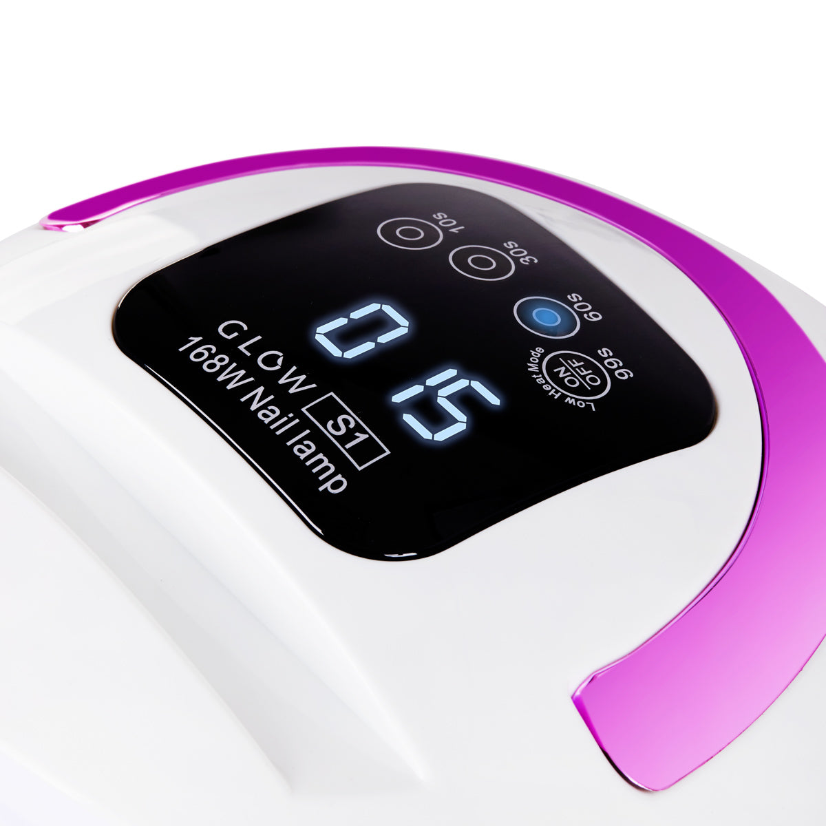 Glow S1 UV/LED Nail Lamp 168W Rose Gold - device housing and functional components shown on a white background