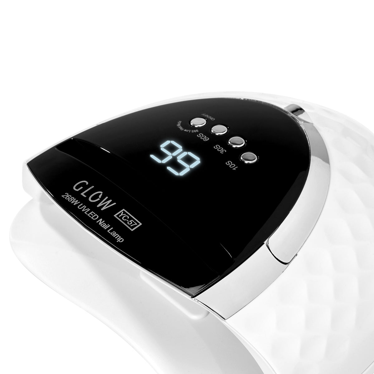 Glow UV LED Lamp YC57 White 268W - device housing and functional components shown on a white background