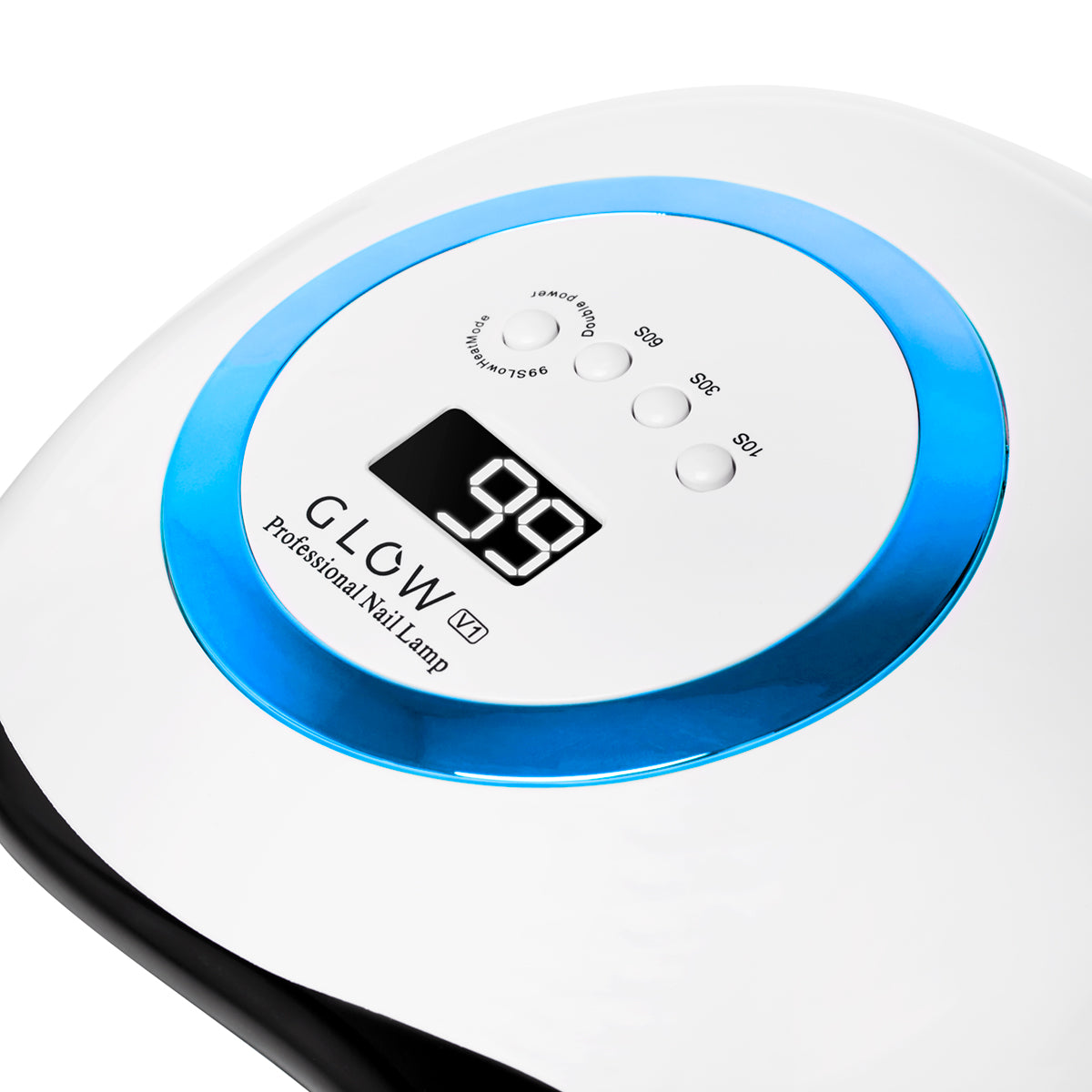 Glow V1 168W UV/LED Nail Lamp Blue - main unit with included components on a white background