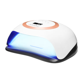 Glow V1 168W UV/LED Nail Lamp Gold - main unit with included components on a white background
