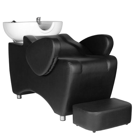 Hair System HSB46 Backwash Unit Black - full product view at an angle on a white background