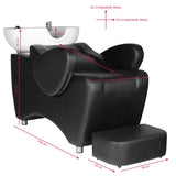 Hair System HSB46 Backwash Unit Black - front view of the complete wash unit