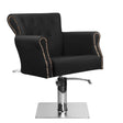 Hair System BER 8541 Barber Chair Black - angled front view on a white background
