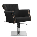 Hair System BER 8541 Barber Chair Black - angled front view on a white background
