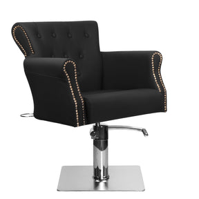 Hair System BER 8541 Barber Chair Black - angled front view on a white background