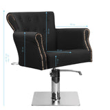 Hair System BER 8541 Barber Chair Black - side view on a white background