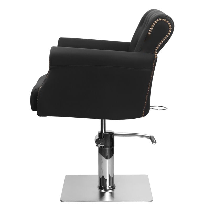 Hair System BER 8541 Barber Chair Black - front view on a white background