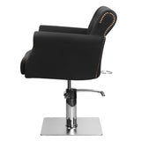 Hair System BER 8541 Barber Chair Black - front view on a white background