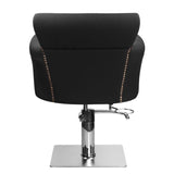 Hair System BER 8541 Barber Chair Black - rear view on a white background