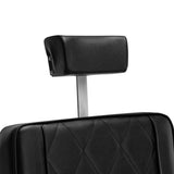 Hair System BM88066 Barber Chair Black - close-up of the upholstery, frame and footrest details