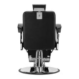 Hair System BM88066 Barber Chair Black - close-up of the upholstery, frame and footrest details
