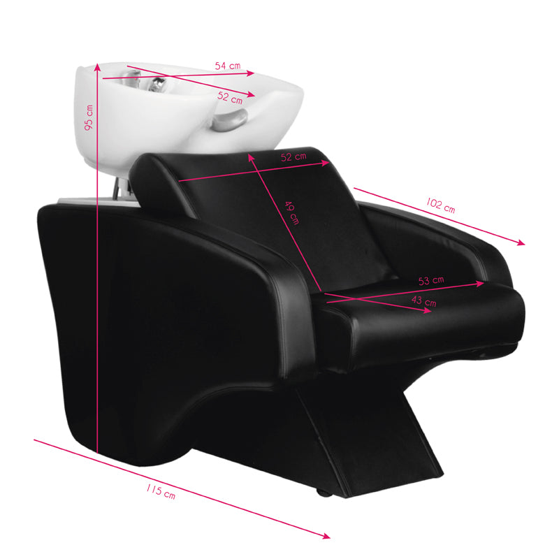 Hair System Hair Wash Unit C38 Black - full product view on a white background