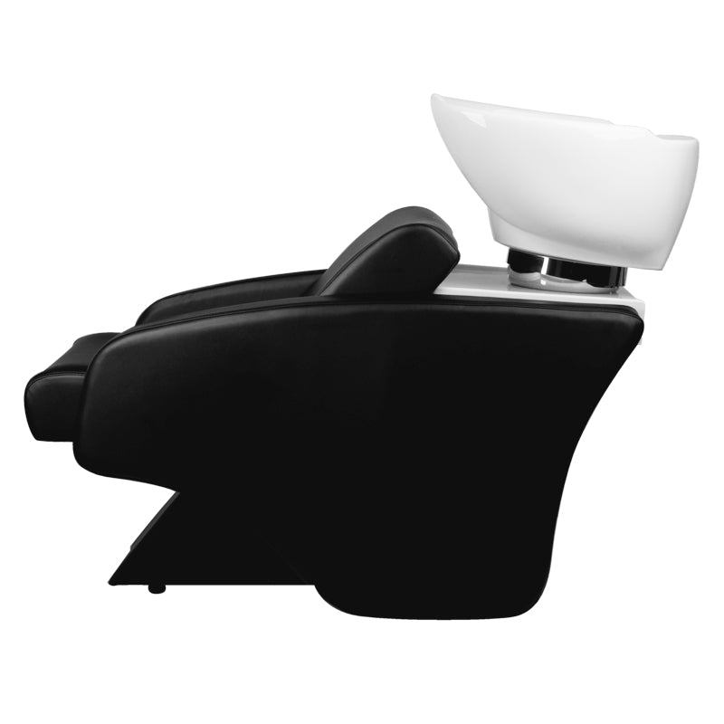 Hair System Hair Wash Unit C38 Black - side view of the complete wash unit