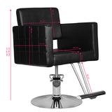 Hair System Hairdressing Chair HS33 Black - side view on a white background