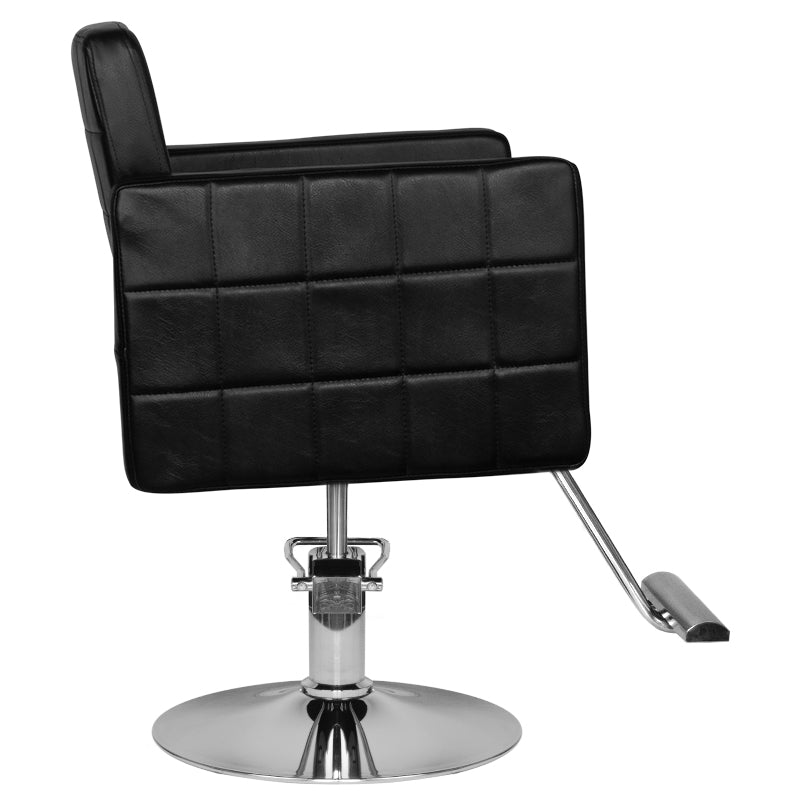 Hair System Hairdressing Chair HS33 Black - front view on a white background
