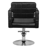 Hair System Hairdressing Chair HS33 Black - rear view on a white background