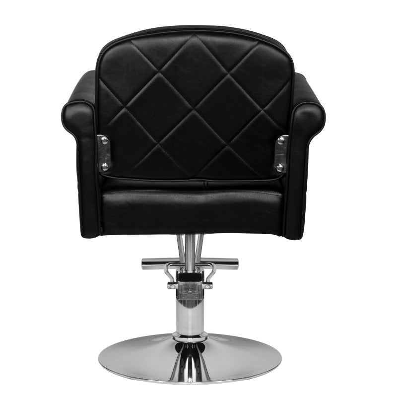 Hair System Hairdressing Chair HS69 Black - front view on a white background