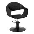 Hair System Halo Hair Salon Styling Chair Black - angled front view on a white background