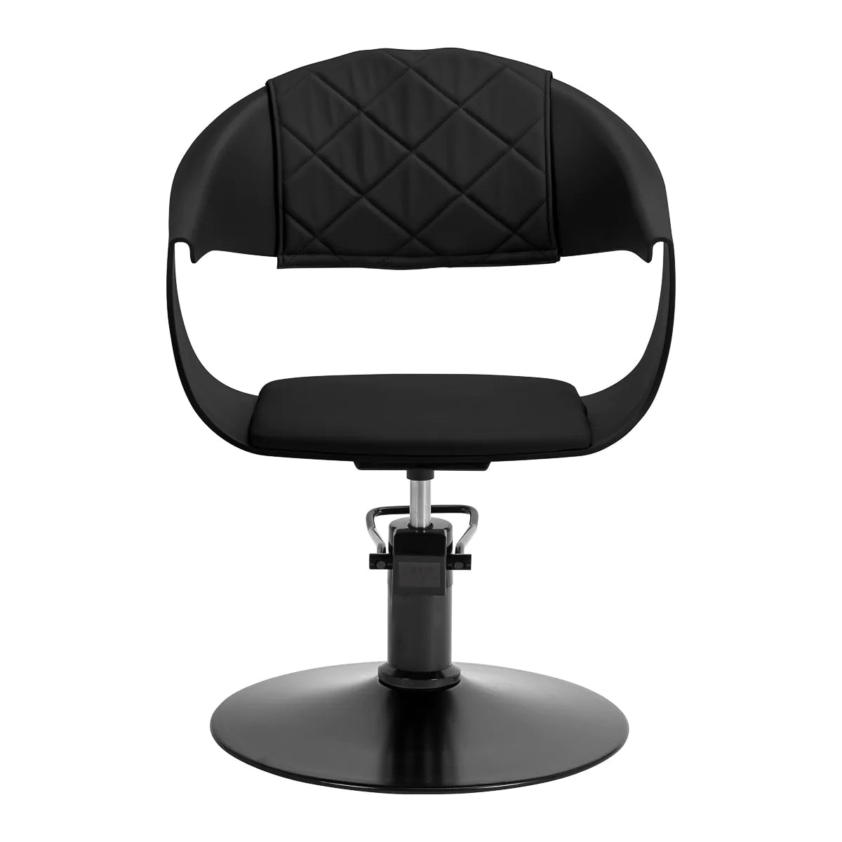Hair System Halo Hair Salon Styling Chair Black - side view on a white background