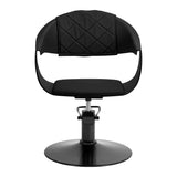 Hair System Halo Hair Salon Styling Chair Black - side view on a white background