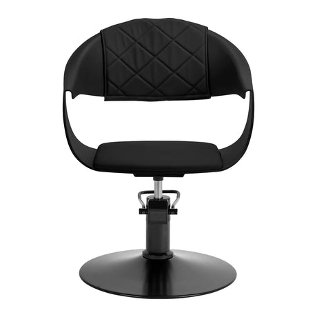 Hair System Halo Hair Salon Styling Chair Black - side view on a white background