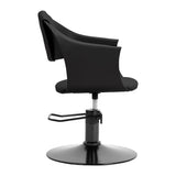 Hair System Halo Hair Salon Styling Chair Black - front view on a white background