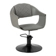 Hair System Halo Hair Salon Styling Chair Grey & Black - angled front view on a white background