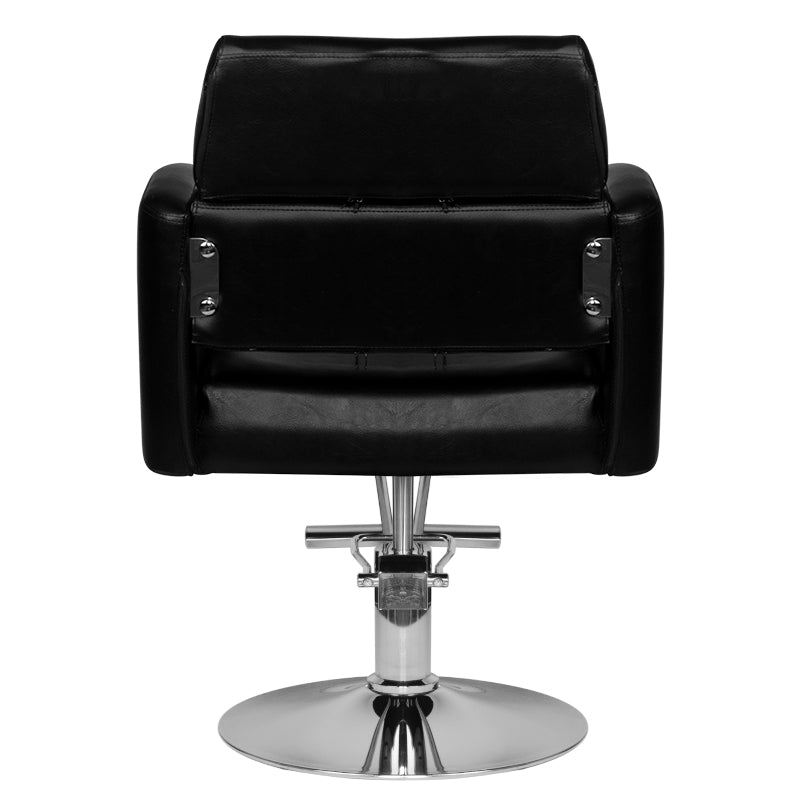 Hair System HS02 Barber Chair Black - front view on a white background