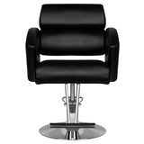 Hair System HS02 Barber Chair Black - rear view on a white background
