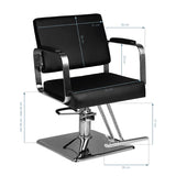 Hair System HS202 Barber Chair Black - side view on a white background
