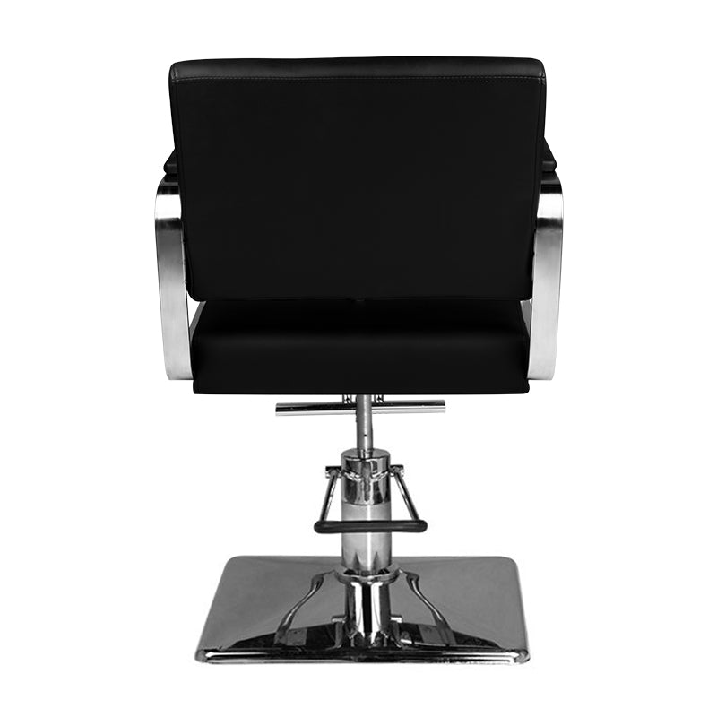Hair System HS202 Barber Chair Black - front view on a white background