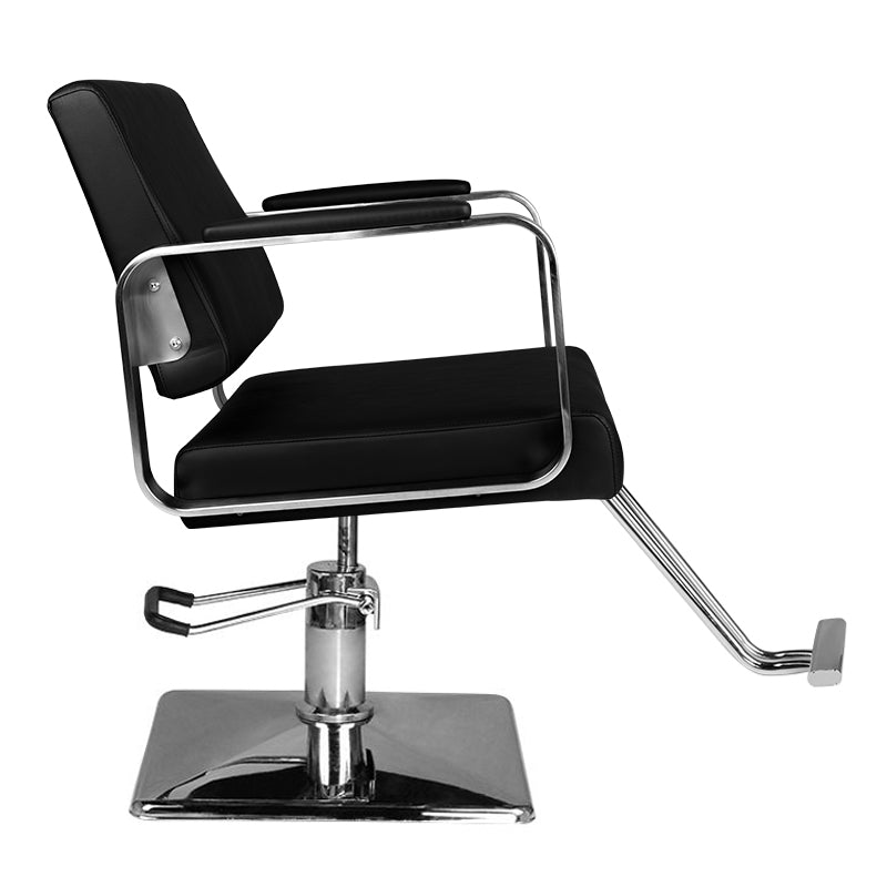 Hair System HS202 Barber Chair Black - rear view on a white background