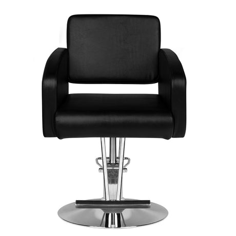 Hair System HS40 Barber Chair Black - angled front view on a white background