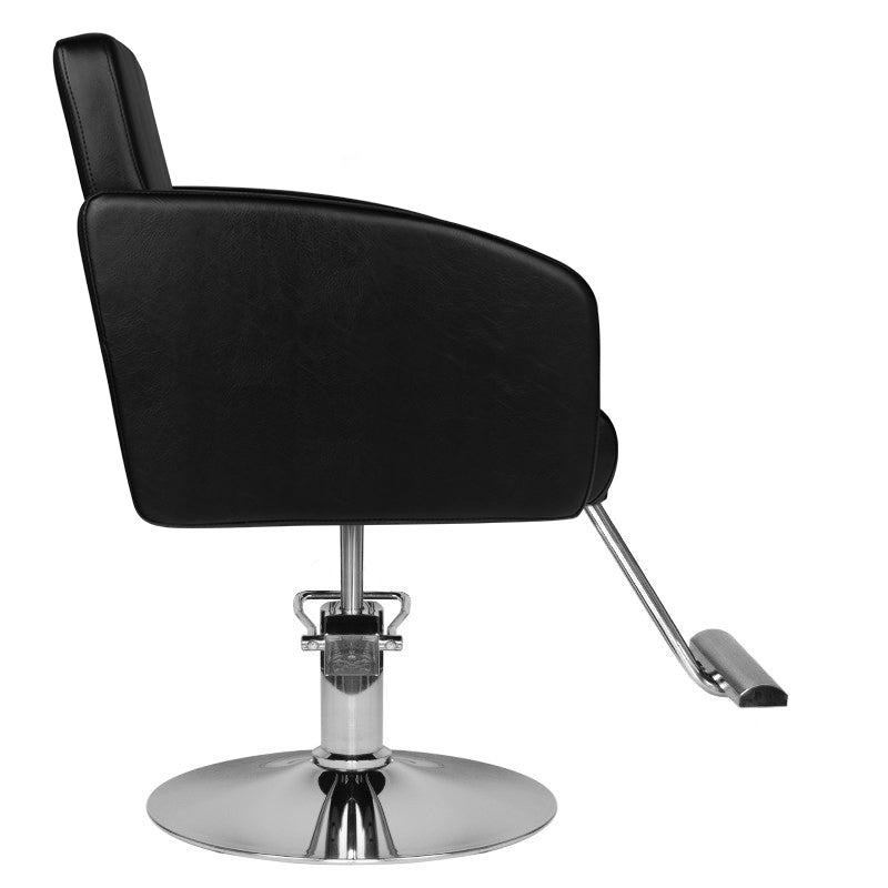 Hair System HS40 Barber Chair Black - rear view on a white background