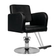 Hair System HS92 Hair Salon Styling Chair Black - angled front view on a white background
