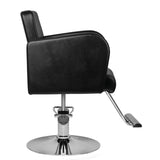 Hair System HS92 Hair Salon Styling Chair Black - front view on a white background
