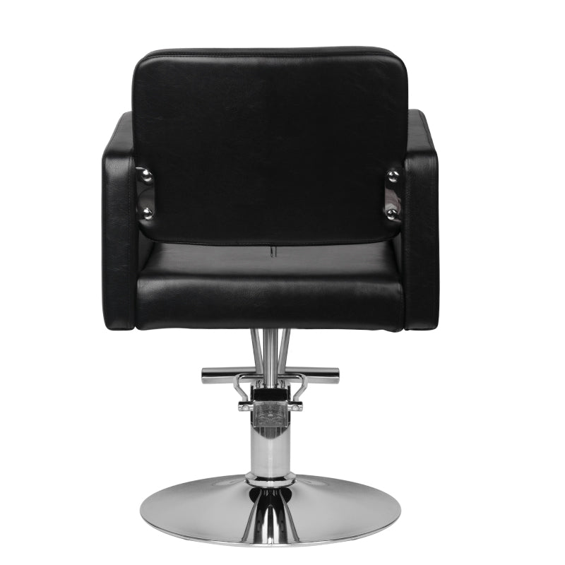 Hair System HS92 Hair Salon Styling Chair Black - rear view on a white background