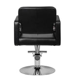 Hair System HS92 Hair Salon Styling Chair Black - rear view on a white background
