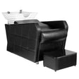 Hair System HSB07 Hairdressing Hair Wash Unit Black - full product view at an angle on a white background