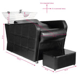 Hair System HSB07 Hairdressing Hair Wash Unit Black - full product view on a white background