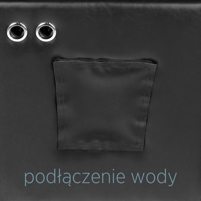 Hair System HSB07 Hairdressing Hair Wash Unit Black - close-up of the upholstery and construction details