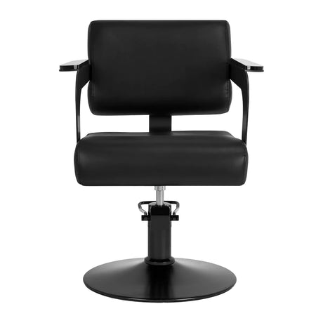 Hair System Jet Hair Salon Styling Chair Black - side view on a white background