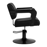 Hair System Jet Hair Salon Styling Chair Black - front view on a white background