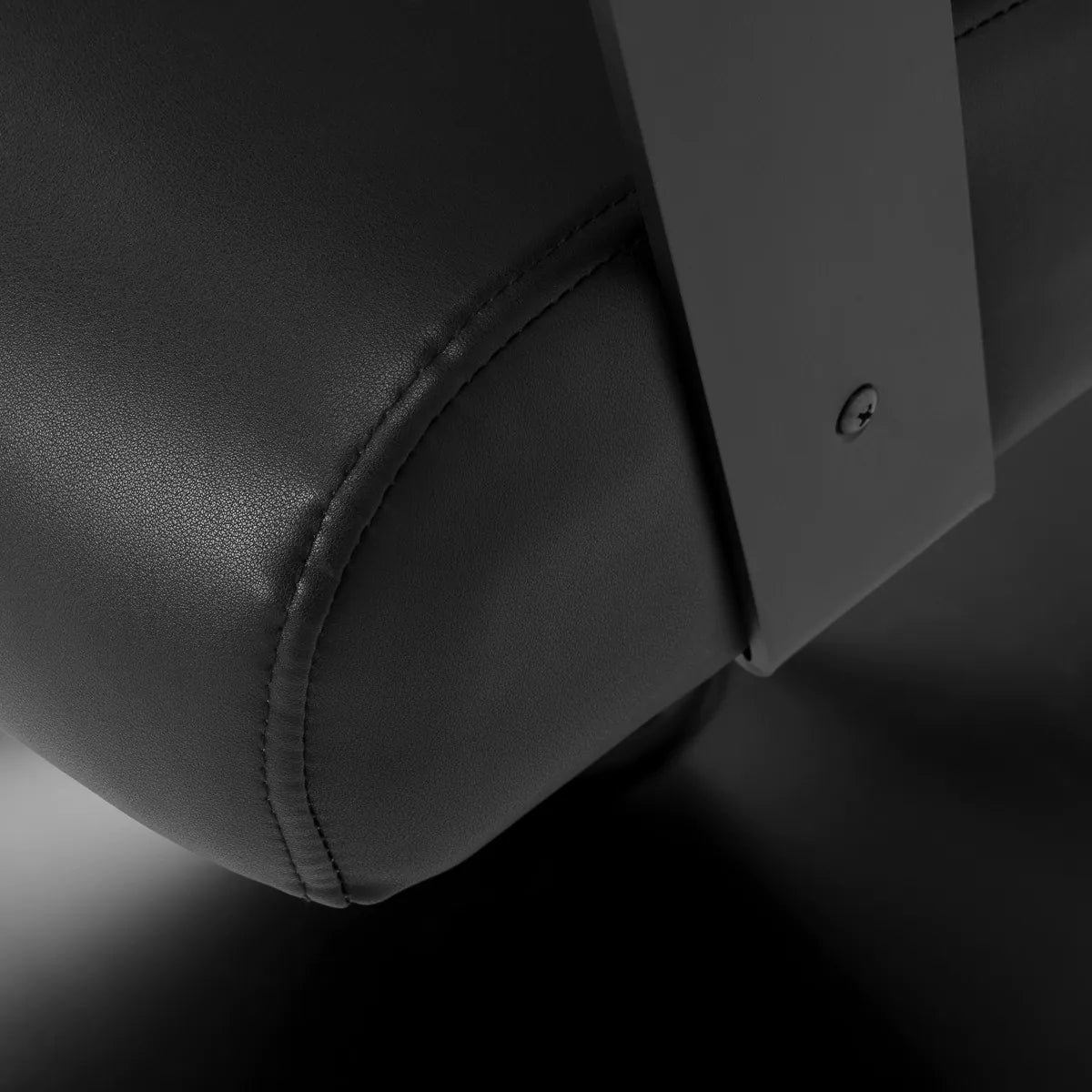 Hair System Jet Hair Salon Styling Chair Black - close-up of the upholstery and construction details