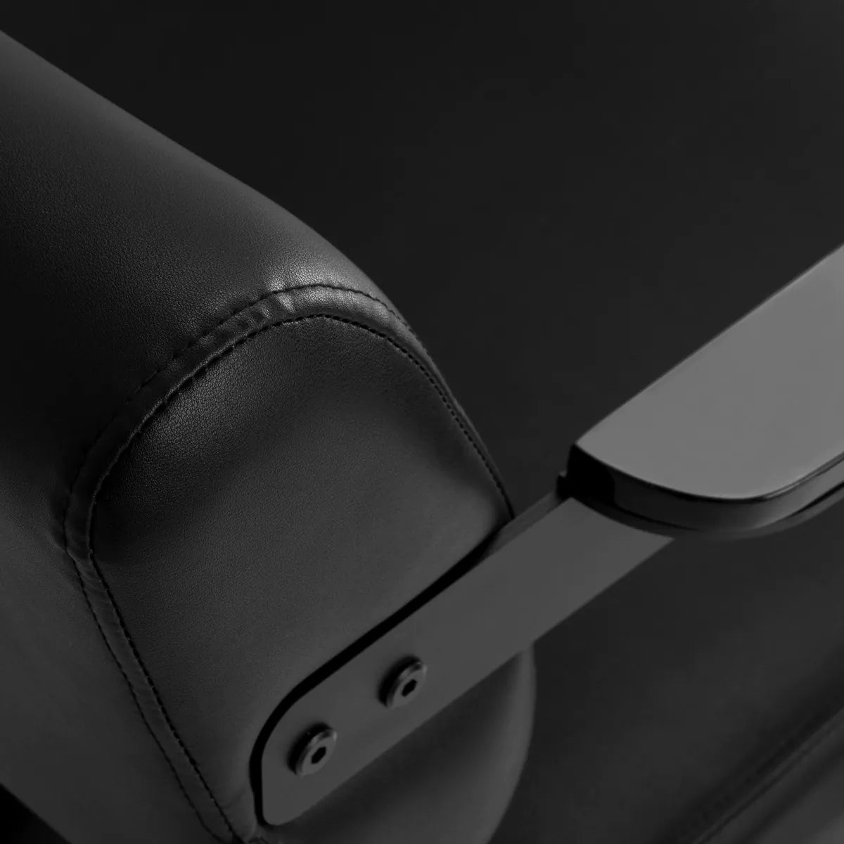 Hair System Jet Hair Salon Styling Chair Black - close-up of the upholstery and construction details