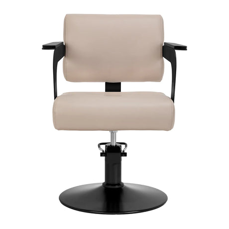 Hair System Jet Hair Salon Styling Chair Latte Beige - side view on a white background